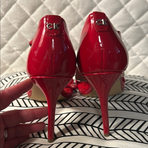 Calvin Klein Red Patent Leather Heels - Picture 5 of 9